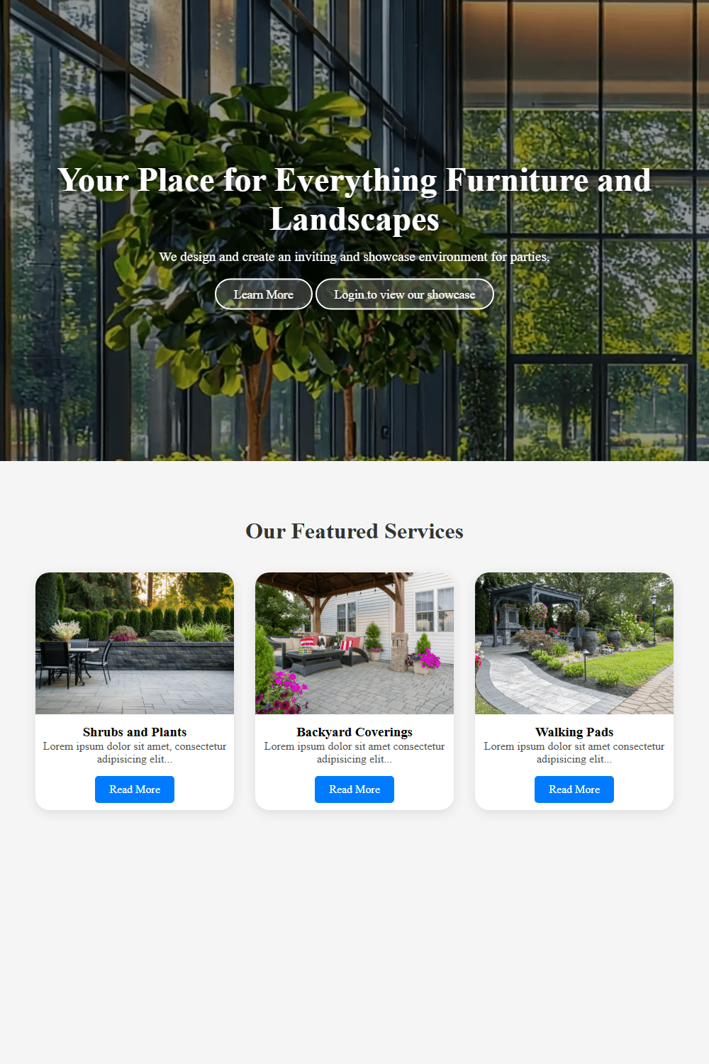Furniture and landscaping website