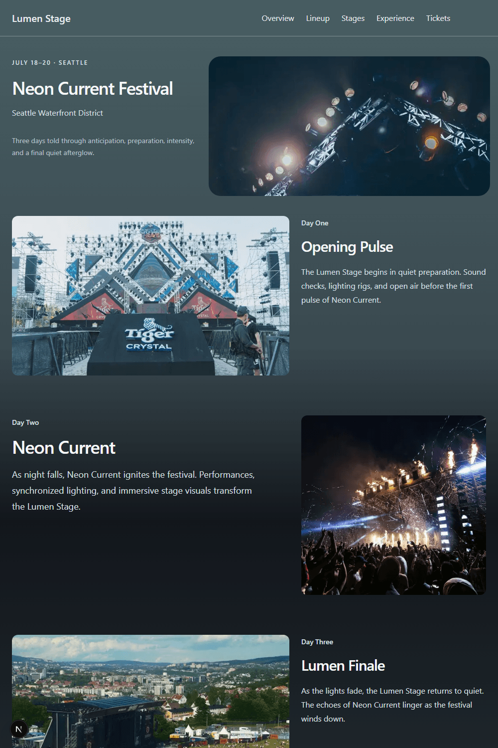 Lumen Stage festival experience
