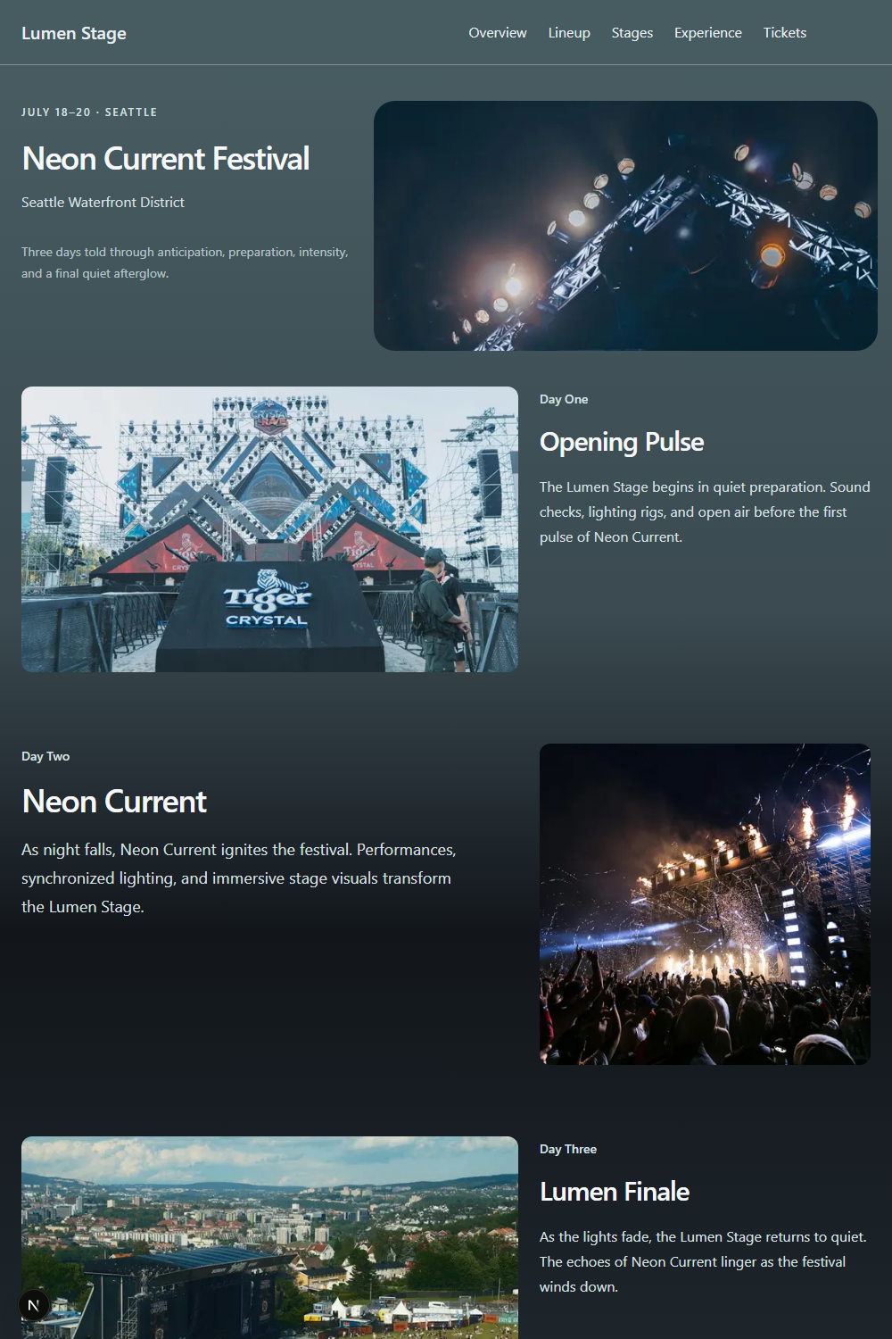 Lumen Stage festival experience